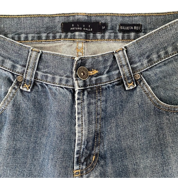 Arturo Calle Men’s Jeans 34/30 Silueta 801 Straight Leg Medium Wash - Picture 2 of 7